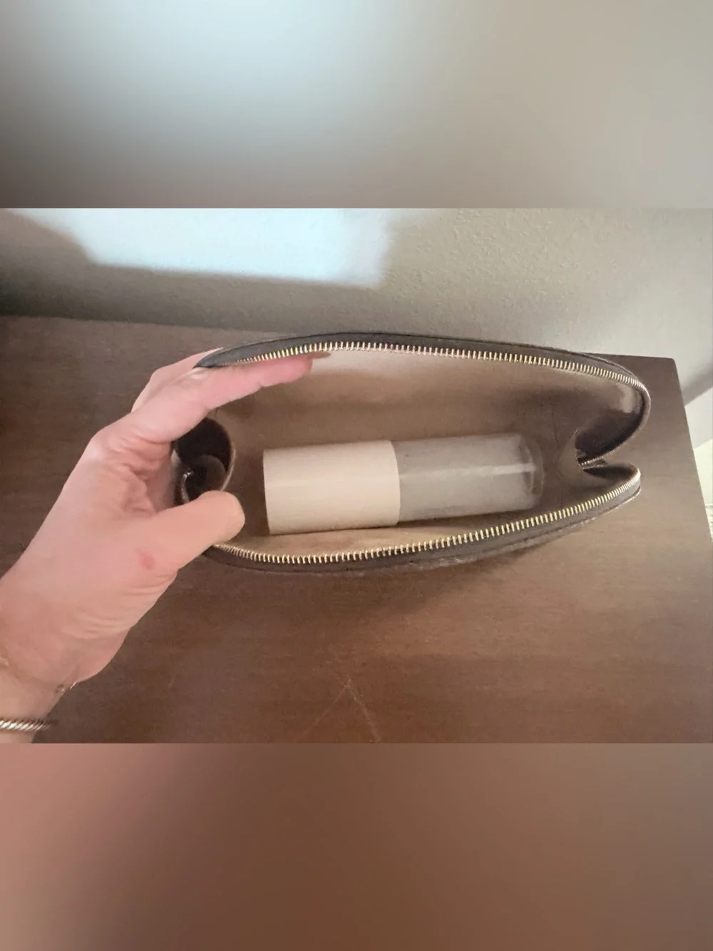 Louis Vuitton Monogram Cosmetic Pouch - Trousse Demi Ronde, Authentic